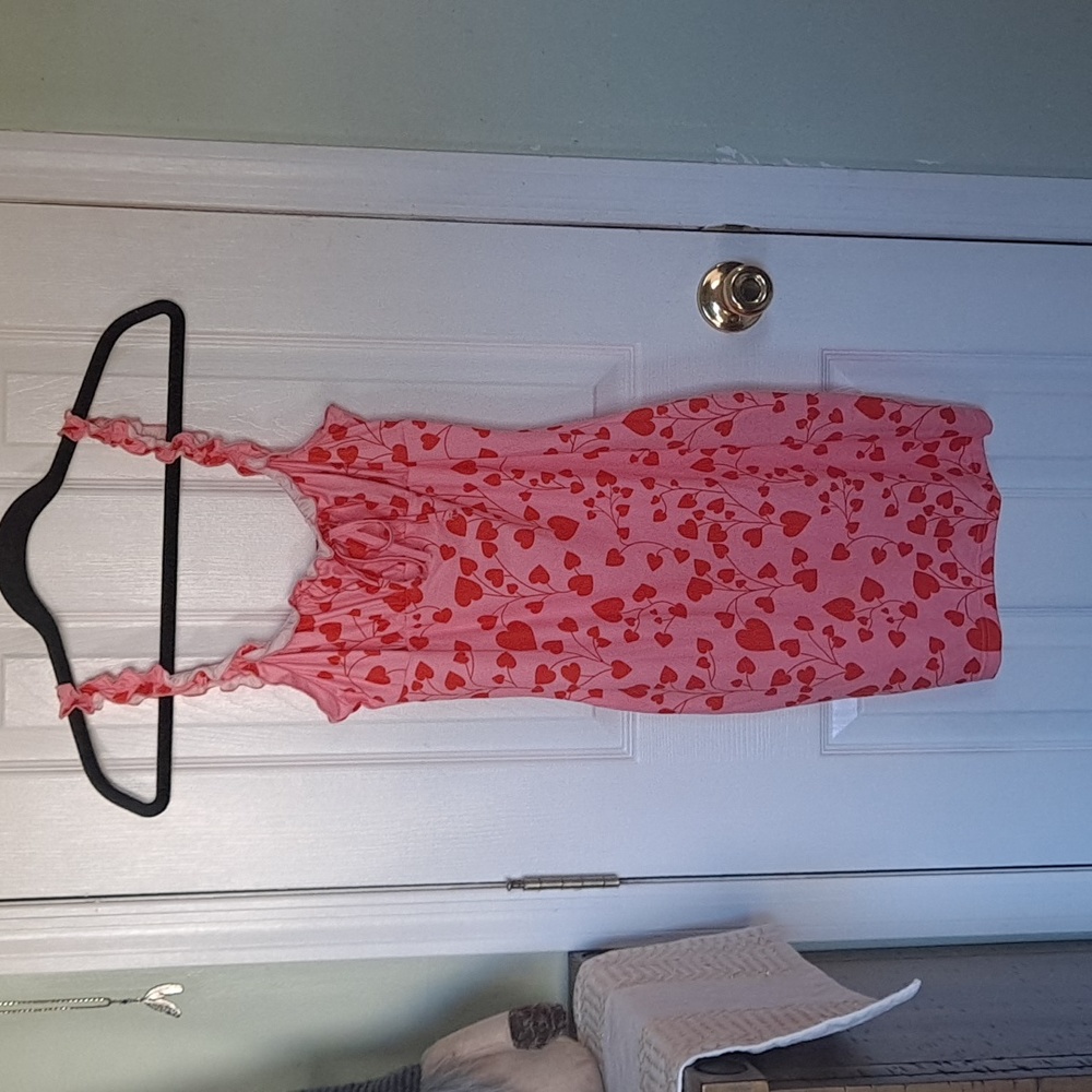 SHEIN Pink and Red Heart Dress